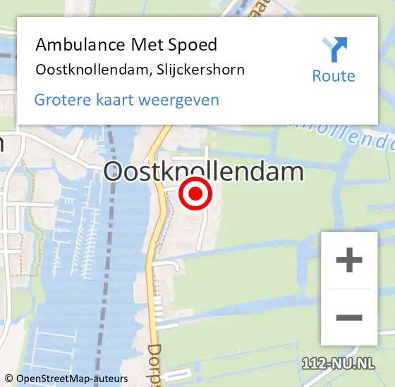Locatie op kaart van de 112 melding: Ambulance Met Spoed Naar Oostknollendam, Slijckershorn op 10 maart 2023 22:28