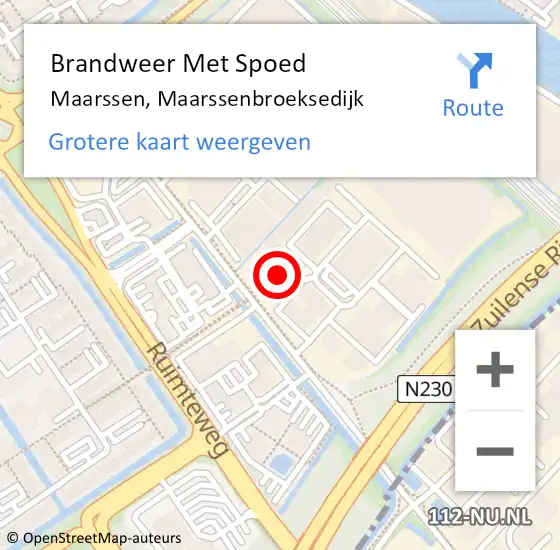 Locatie op kaart van de 112 melding: Brandweer Met Spoed Naar Maarssen, Maarssenbroeksedijk op 10 maart 2023 22:58