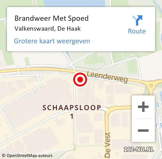 Locatie op kaart van de 112 melding: Brandweer Met Spoed Naar Valkenswaard, De Haak op 11 maart 2023 05:08