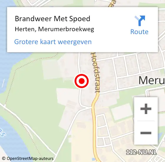 Locatie op kaart van de 112 melding: Brandweer Met Spoed Naar Herten, Merumerbroekweg op 11 maart 2023 06:23