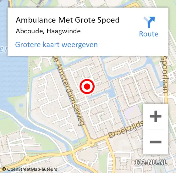 Locatie op kaart van de 112 melding: Ambulance Met Grote Spoed Naar Abcoude, Haagwinde op 11 maart 2023 08:57