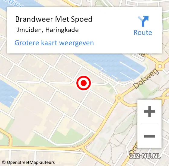 Locatie op kaart van de 112 melding: Brandweer Met Spoed Naar IJmuiden, Haringkade op 11 maart 2023 09:26