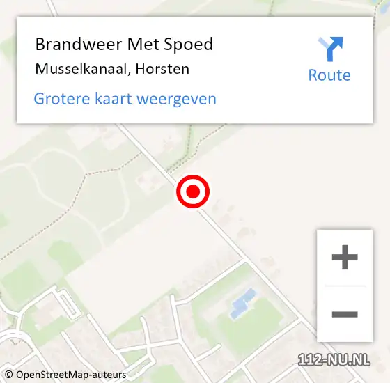Locatie op kaart van de 112 melding: Brandweer Met Spoed Naar Musselkanaal, Horsten op 11 maart 2023 09:33