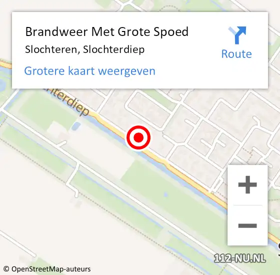 Locatie op kaart van de 112 melding: Brandweer Met Grote Spoed Naar Slochteren, Slochterdiep op 11 maart 2023 10:28