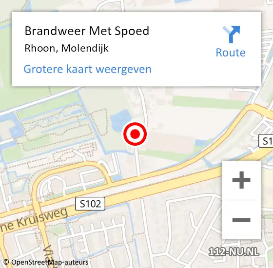 Locatie op kaart van de 112 melding: Brandweer Met Spoed Naar Rhoon, Molendijk op 11 maart 2023 11:03