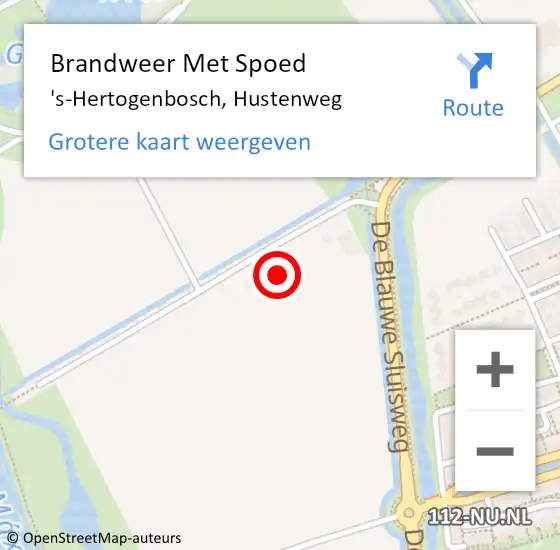 Locatie op kaart van de 112 melding: Brandweer Met Spoed Naar 's-Hertogenbosch, Hustenweg op 11 maart 2023 12:17