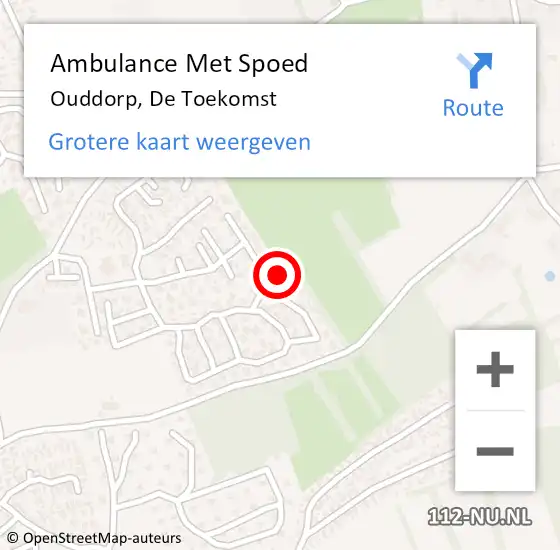 Locatie op kaart van de 112 melding: Ambulance Met Spoed Naar Ouddorp, De Toekomst op 11 maart 2023 12:28