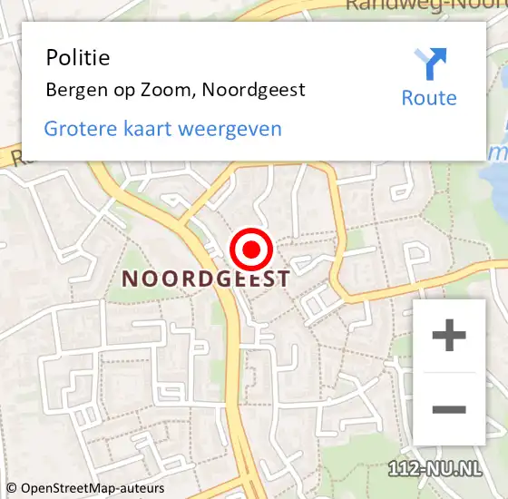 Locatie op kaart van de 112 melding: Politie Bergen op Zoom, Noordgeest op 11 maart 2023 12:35