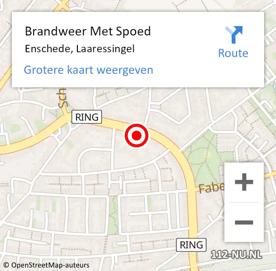 Locatie op kaart van de 112 melding: Brandweer Met Spoed Naar Enschede, Laaressingel op 11 maart 2023 12:44
