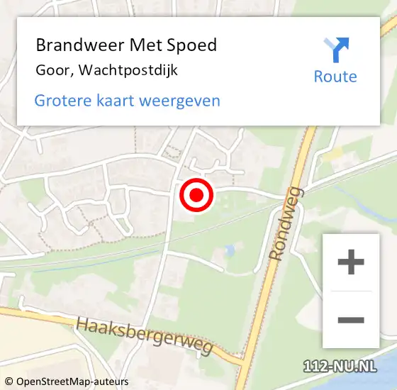 Locatie op kaart van de 112 melding: Brandweer Met Spoed Naar Goor, Wachtpostdijk op 11 maart 2023 13:06