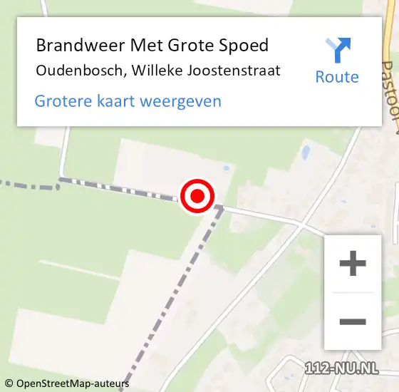 Locatie op kaart van de 112 melding: Brandweer Met Grote Spoed Naar Oudenbosch, Willeke Joostenstraat op 11 maart 2023 14:04