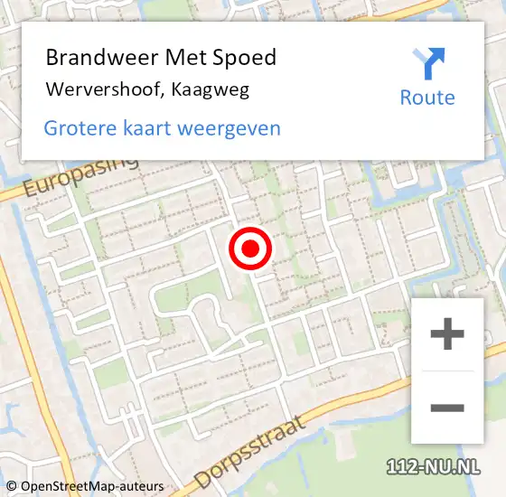 Locatie op kaart van de 112 melding: Brandweer Met Spoed Naar Wervershoof, Kaagweg op 11 maart 2023 14:05