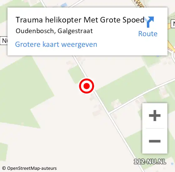 Locatie op kaart van de 112 melding: Trauma helikopter Met Grote Spoed Naar Oudenbosch, Galgestraat op 11 maart 2023 14:11