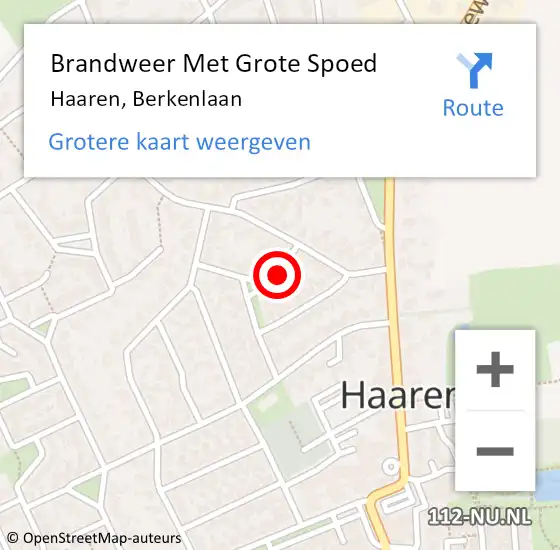 Locatie op kaart van de 112 melding: Brandweer Met Grote Spoed Naar Haaren, Berkenlaan op 11 maart 2023 14:11