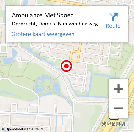 Locatie op kaart van de 112 melding: Ambulance Met Spoed Naar Dordrecht, Domela Nieuwenhuisweg op 11 maart 2023 14:41