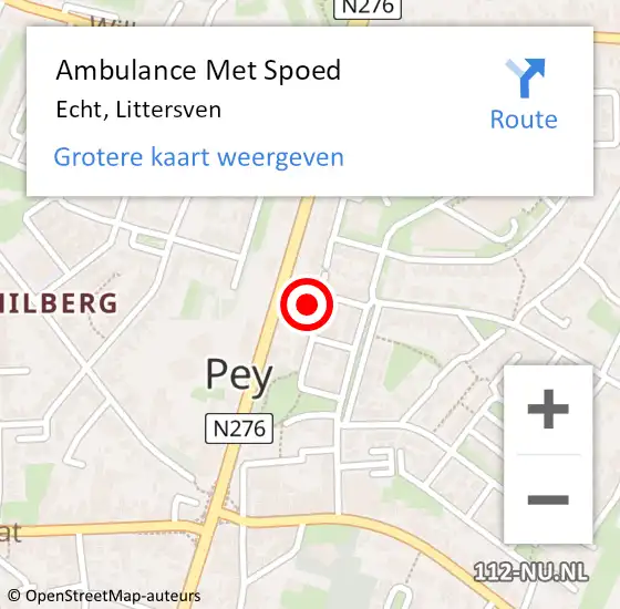 Locatie op kaart van de 112 melding: Ambulance Met Spoed Naar Echt, Littersven op 11 maart 2023 14:45