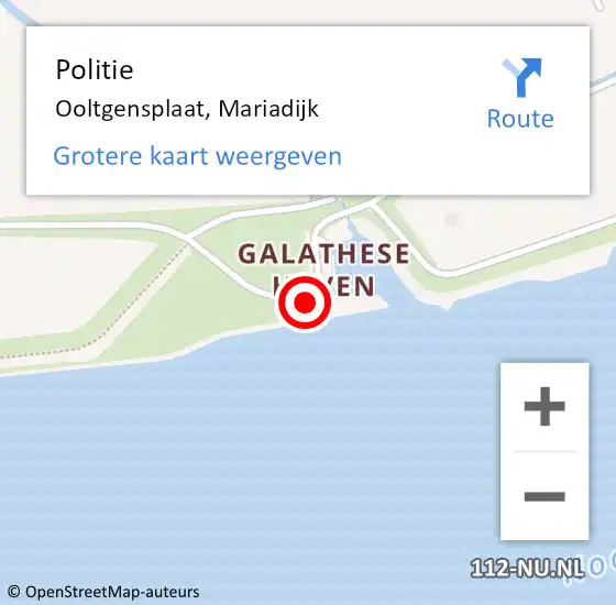 Locatie op kaart van de 112 melding: Politie Ooltgensplaat, Mariadijk op 11 maart 2023 14:51