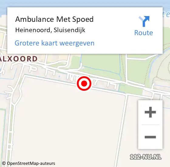 Locatie op kaart van de 112 melding: Ambulance Met Spoed Naar Heinenoord, Sluisendijk op 11 maart 2023 15:00