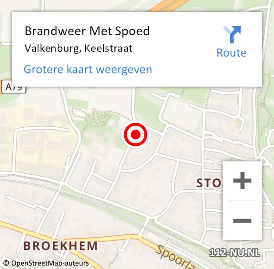 Locatie op kaart van de 112 melding: Brandweer Met Spoed Naar Valkenburg, Keelstraat op 11 maart 2023 15:14