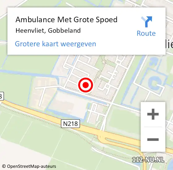 Locatie op kaart van de 112 melding: Ambulance Met Grote Spoed Naar Heenvliet, Gobbeland op 11 maart 2023 15:16