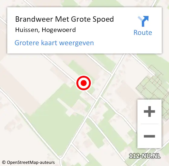 Locatie op kaart van de 112 melding: Brandweer Met Grote Spoed Naar Huissen, Hogewoerd op 11 maart 2023 15:45