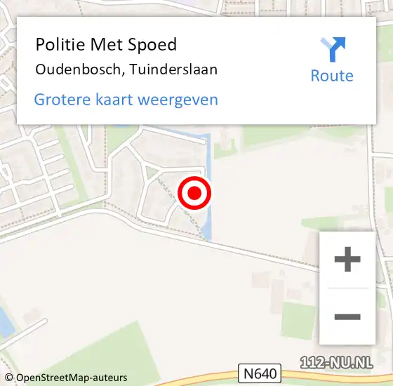 Locatie op kaart van de 112 melding: Politie Met Spoed Naar Oudenbosch, Tuinderslaan op 11 maart 2023 18:05