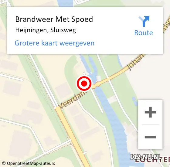 Locatie op kaart van de 112 melding: Brandweer Met Spoed Naar Heijningen, Sluisweg op 11 maart 2023 18:16