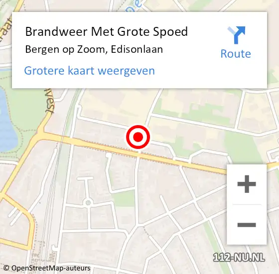 Locatie op kaart van de 112 melding: Brandweer Met Grote Spoed Naar Bergen op Zoom, Edisonlaan op 11 maart 2023 18:22