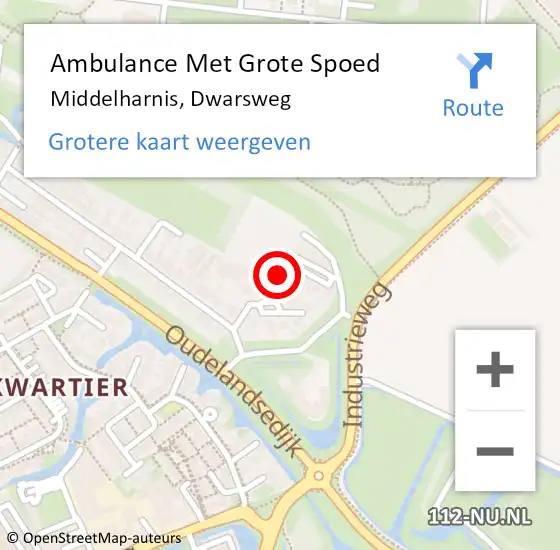 Locatie op kaart van de 112 melding: Ambulance Met Grote Spoed Naar Middelharnis, Dwarsweg op 11 maart 2023 18:31