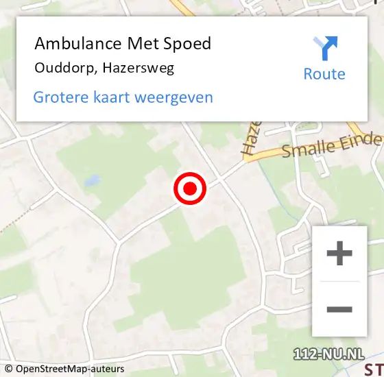 Locatie op kaart van de 112 melding: Ambulance Met Spoed Naar Ouddorp, Hazersweg op 11 maart 2023 18:50