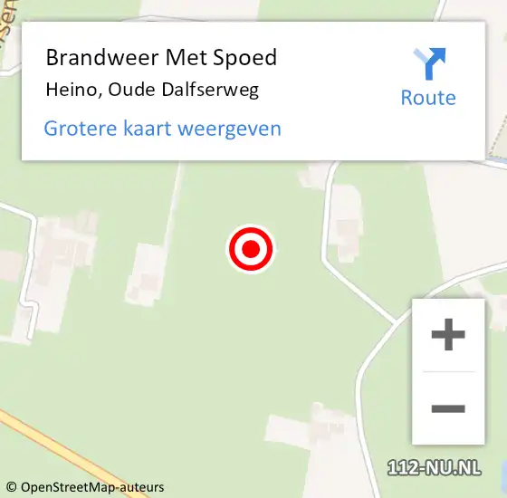 Locatie op kaart van de 112 melding: Brandweer Met Spoed Naar Heino, Oude Dalfserweg op 11 maart 2023 19:25