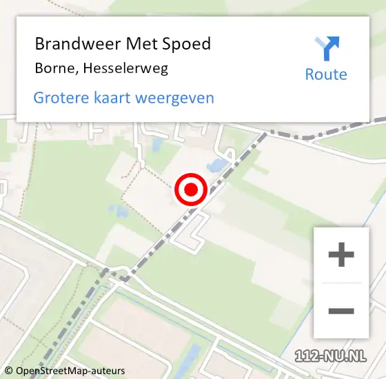 Locatie op kaart van de 112 melding: Brandweer Met Spoed Naar Borne, Hesselerweg op 11 maart 2023 19:31