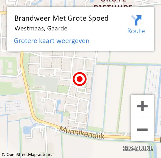 Locatie op kaart van de 112 melding: Brandweer Met Grote Spoed Naar Westmaas, Gaarde op 11 maart 2023 20:24