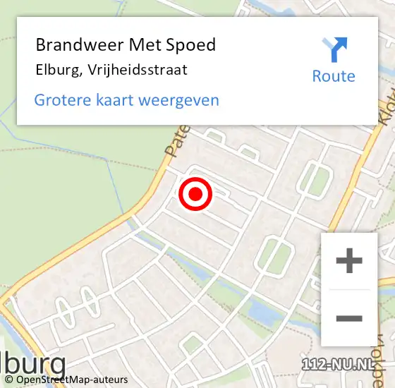 Locatie op kaart van de 112 melding: Brandweer Met Spoed Naar Elburg, Vrijheidsstraat op 11 maart 2023 20:35