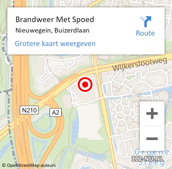 Locatie op kaart van de 112 melding: Brandweer Met Spoed Naar Nieuwegein, Buizerdlaan op 11 maart 2023 21:27