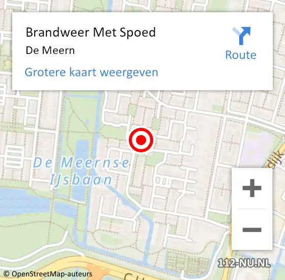 Locatie op kaart van de 112 melding: Brandweer Met Spoed Naar De Meern op 11 maart 2023 22:04