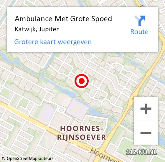 Locatie op kaart van de 112 melding: Ambulance Met Grote Spoed Naar Katwijk, Jupiter op 11 maart 2023 23:14