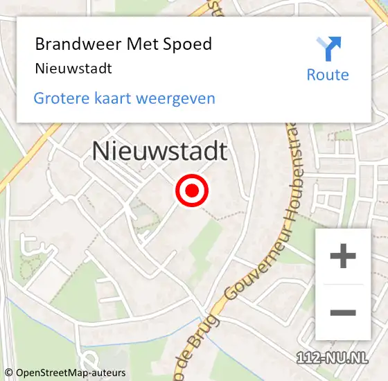 Locatie op kaart van de 112 melding: Brandweer Met Spoed Naar Nieuwstadt op 12 maart 2023 00:17