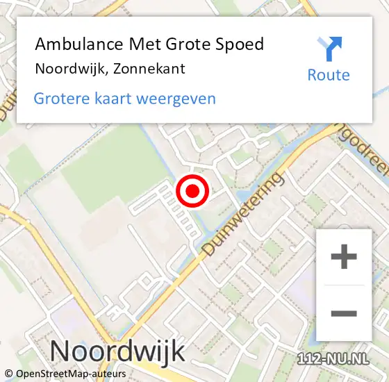 Locatie op kaart van de 112 melding: Ambulance Met Grote Spoed Naar Noordwijk, Zonnekant op 12 maart 2023 00:52