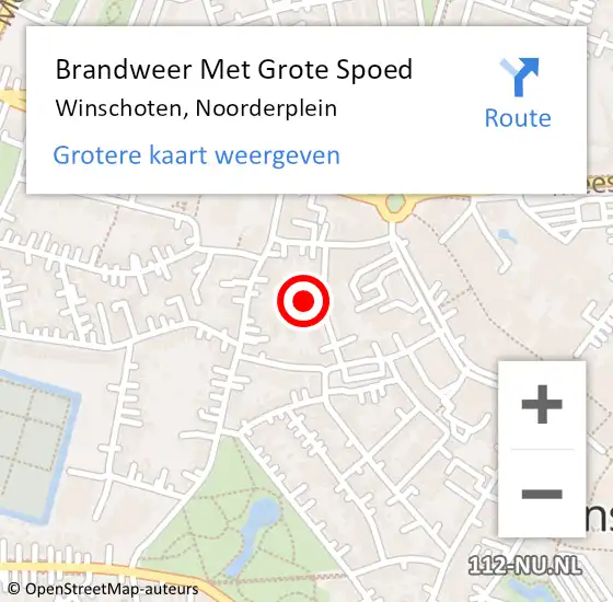 Locatie op kaart van de 112 melding: Brandweer Met Grote Spoed Naar Winschoten, Noorderplein op 12 maart 2023 01:07