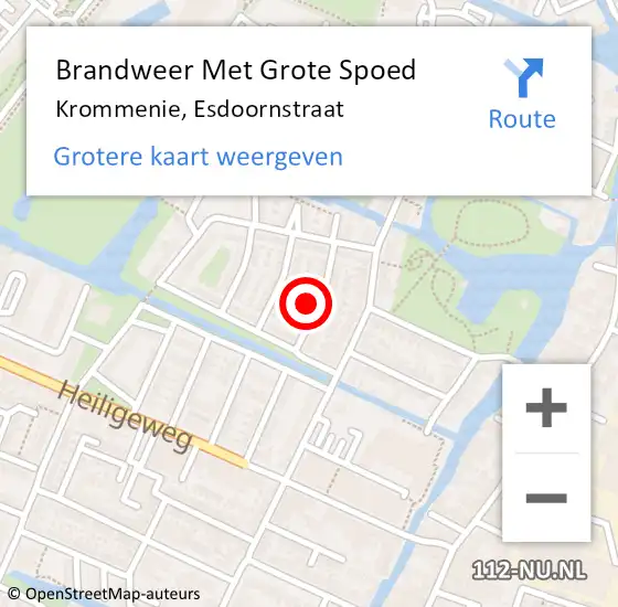 Locatie op kaart van de 112 melding: Brandweer Met Grote Spoed Naar Krommenie, Esdoornstraat op 12 maart 2023 01:30