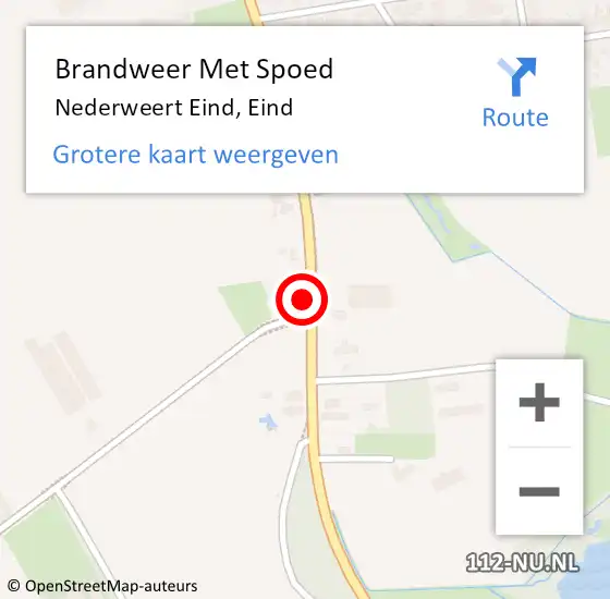 Locatie op kaart van de 112 melding: Brandweer Met Spoed Naar Nederweert Eind, Eind op 12 maart 2023 02:32