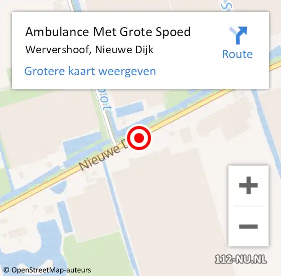 Locatie op kaart van de 112 melding: Ambulance Met Grote Spoed Naar Wervershoof, Nieuwe Dijk op 12 maart 2023 02:54