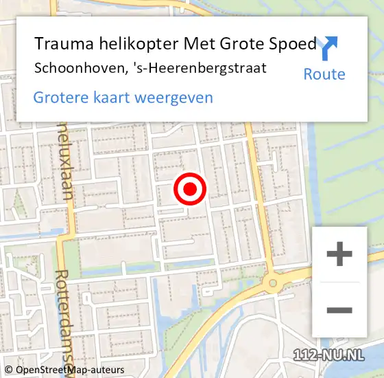 Locatie op kaart van de 112 melding: Trauma helikopter Met Grote Spoed Naar Schoonhoven, 's-Heerenbergstraat op 12 maart 2023 03:08