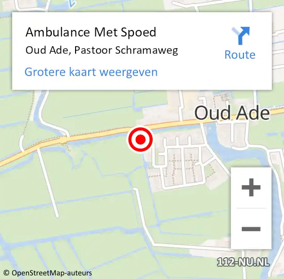 Locatie op kaart van de 112 melding: Ambulance Met Spoed Naar Oud Ade, Pastoor Schramaweg op 12 maart 2023 04:02