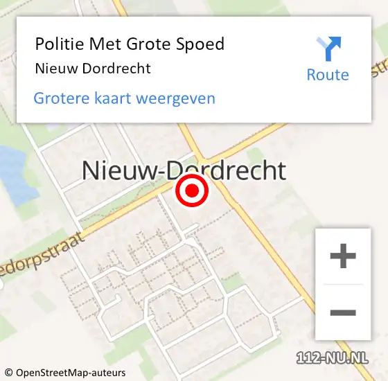 Locatie op kaart van de 112 melding: Politie Met Grote Spoed Naar Nieuw Dordrecht op 12 maart 2023 04:33