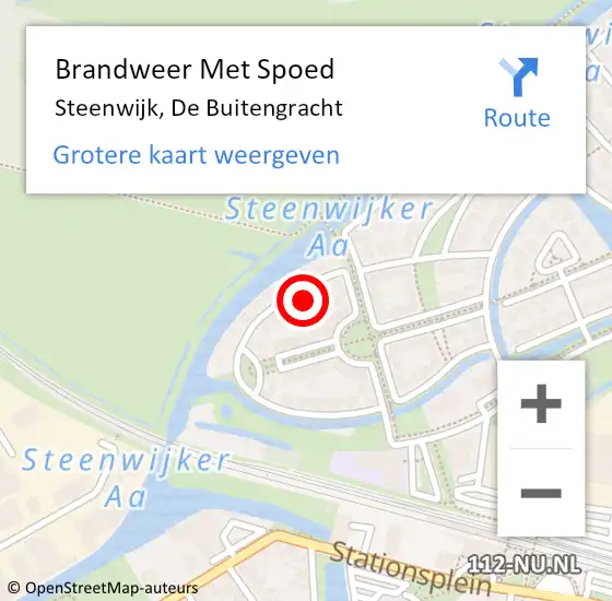 Locatie op kaart van de 112 melding: Brandweer Met Spoed Naar Steenwijk, De Buitengracht op 12 maart 2023 05:35