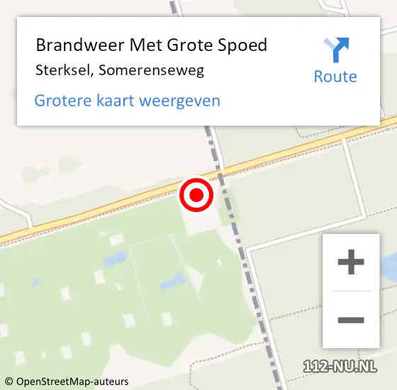 Locatie op kaart van de 112 melding: Brandweer Met Grote Spoed Naar Sterksel, Somerenseweg op 12 maart 2023 06:05