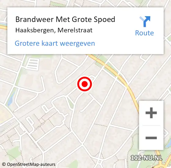 Locatie op kaart van de 112 melding: Brandweer Met Grote Spoed Naar Haaksbergen, Merelstraat op 12 maart 2023 07:53