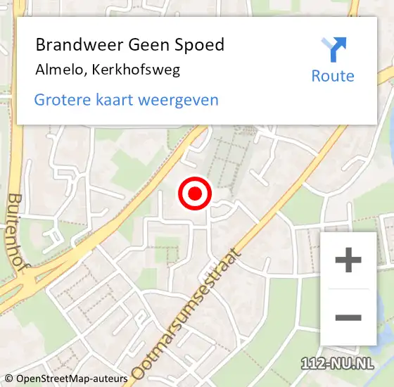 Locatie op kaart van de 112 melding: Brandweer Geen Spoed Naar Almelo, Kerkhofsweg op 12 maart 2023 08:44